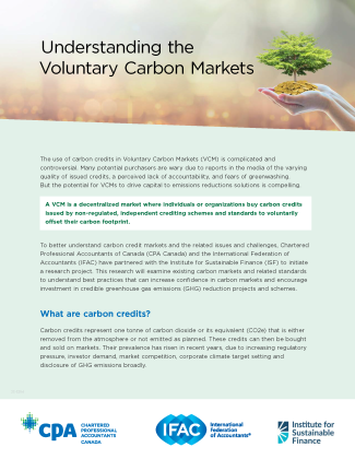 Understanding the Voluntary Carbon Markets front page