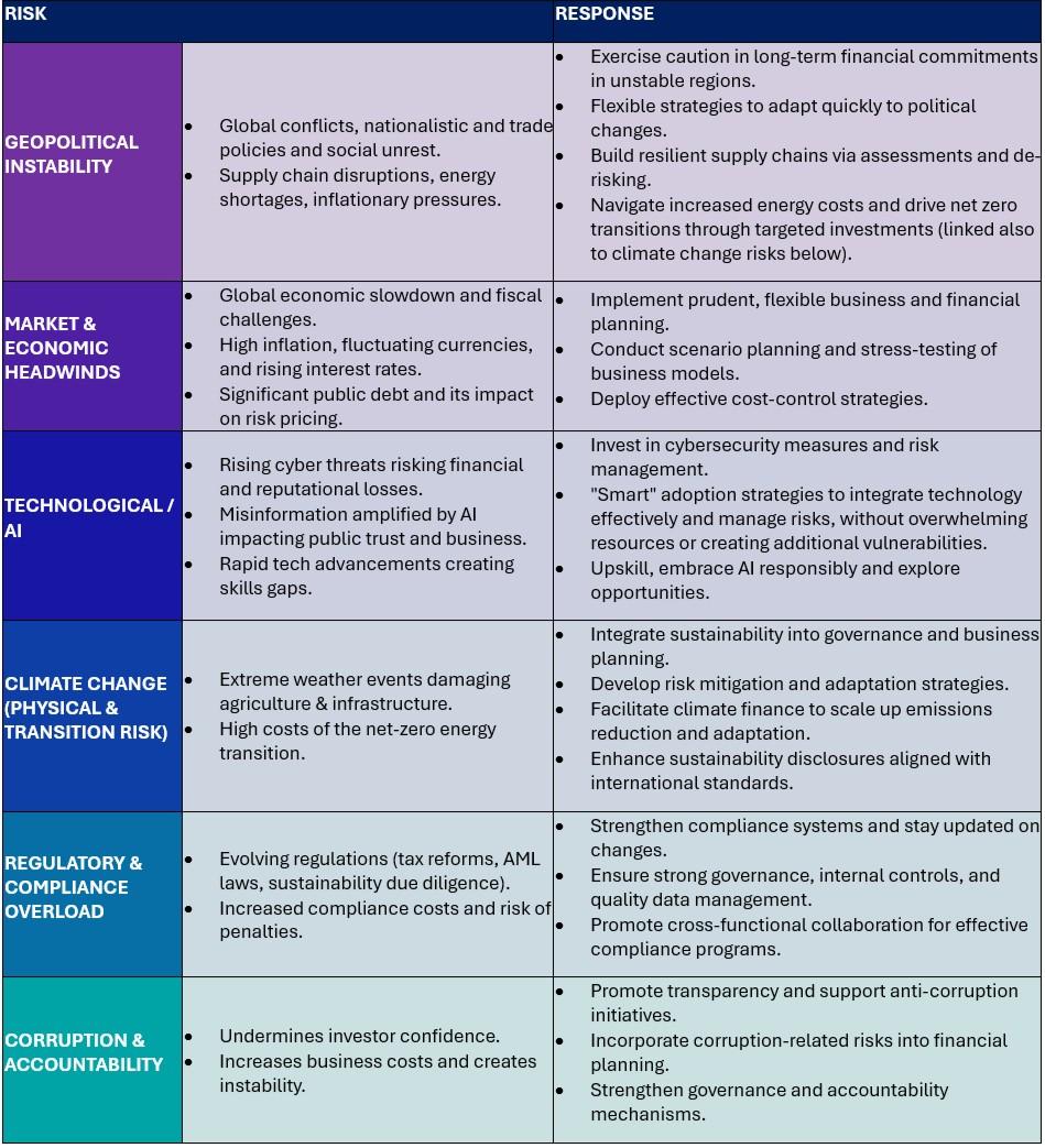 PAIB Summary Risk and Response Table