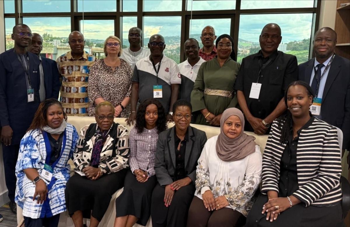 Representatives from IFAC, PAFA, the Global Fund, and the API in Kigali with PAO Beneficiaries from Burkina Faso, Ghana, Tanzania, and Togo