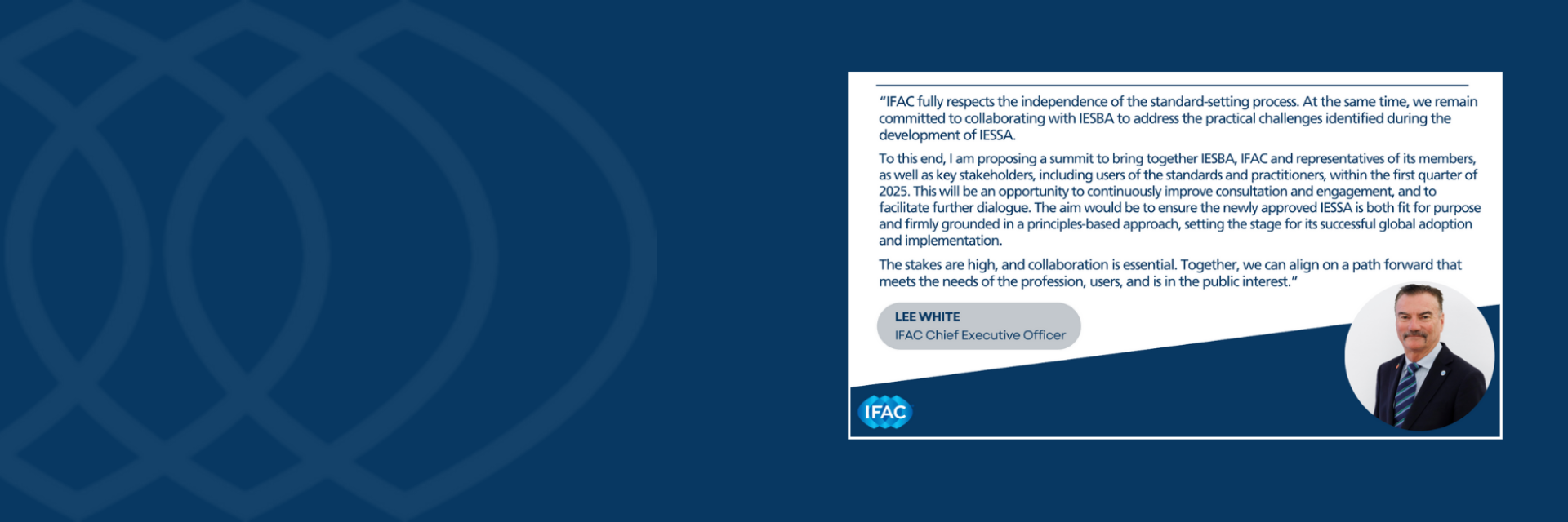 Quote by IFAC CEO Lee White