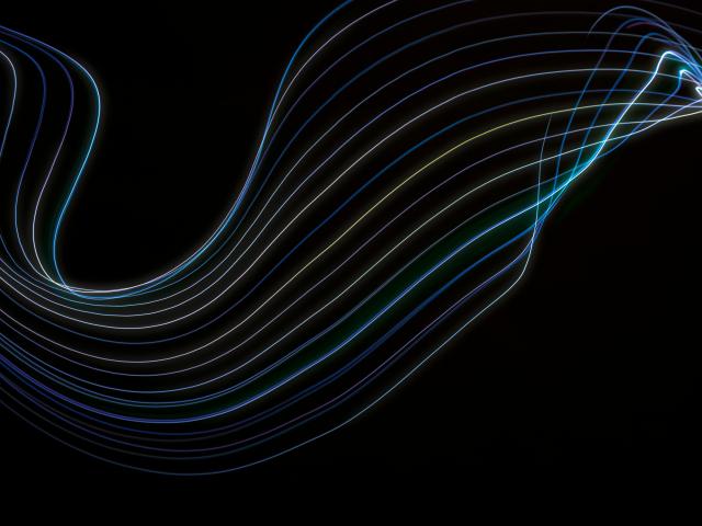 Bright neon lines on a dark background