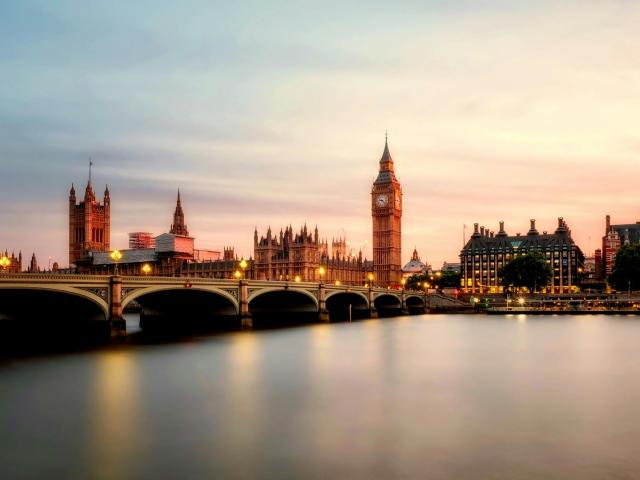 Skyline of European city