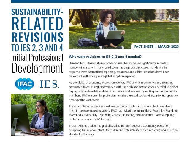 Image of the fact sheet for the IES sustainability revisions