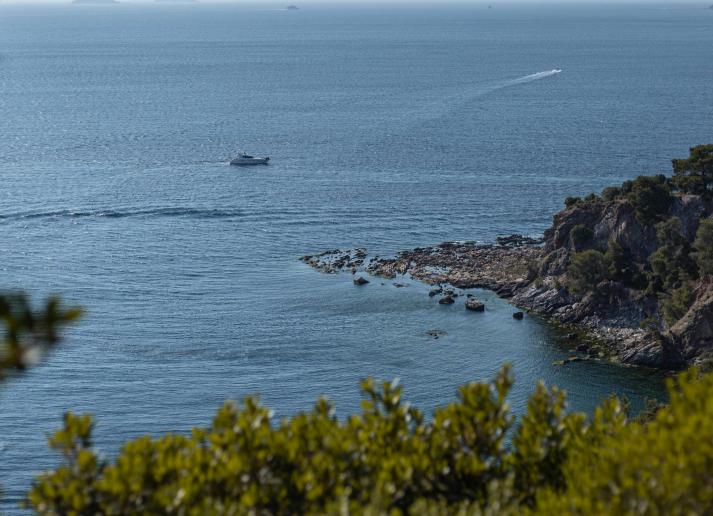 View of the ocean and mountain in Turkey