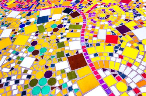 Brightly colored mosaic