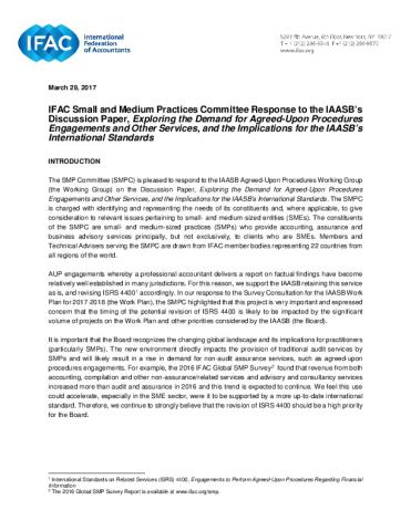 IFAC SMP Committee Response To The IAASB’s Discussion Paper On Agreed ...