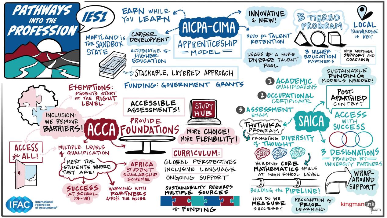 Illustration of discussions points for Pathways to the profession